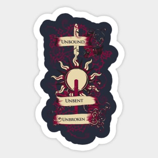 Unbound Unbent Unbroken Sticker